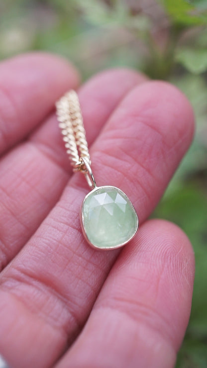 14k GOLD + grossular garnet necklace