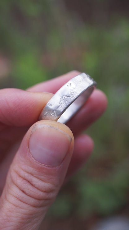 sand cast sterling band - size 11.25