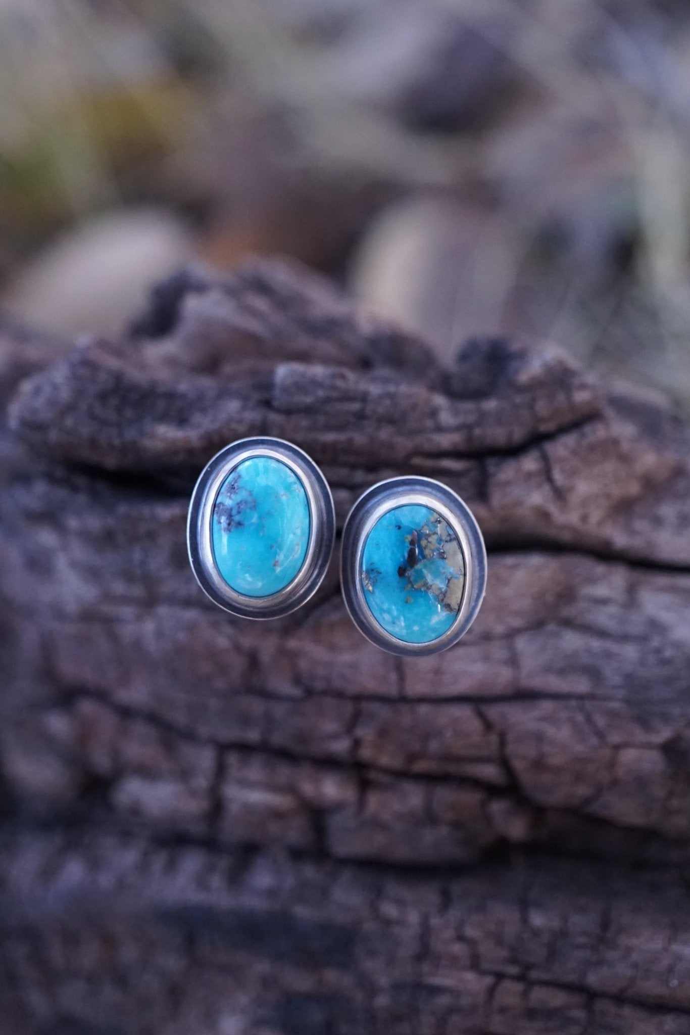 riviera turquoise studs with pyrite - Lumenrose