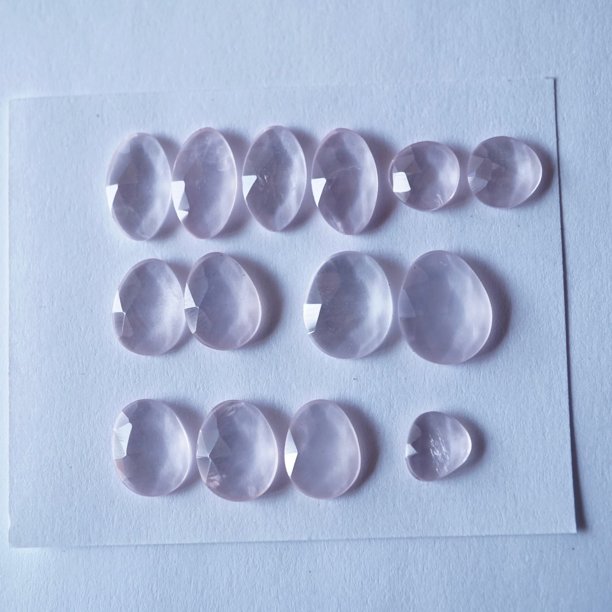 rosecut rose quartz cabochon lot - Lumenrose