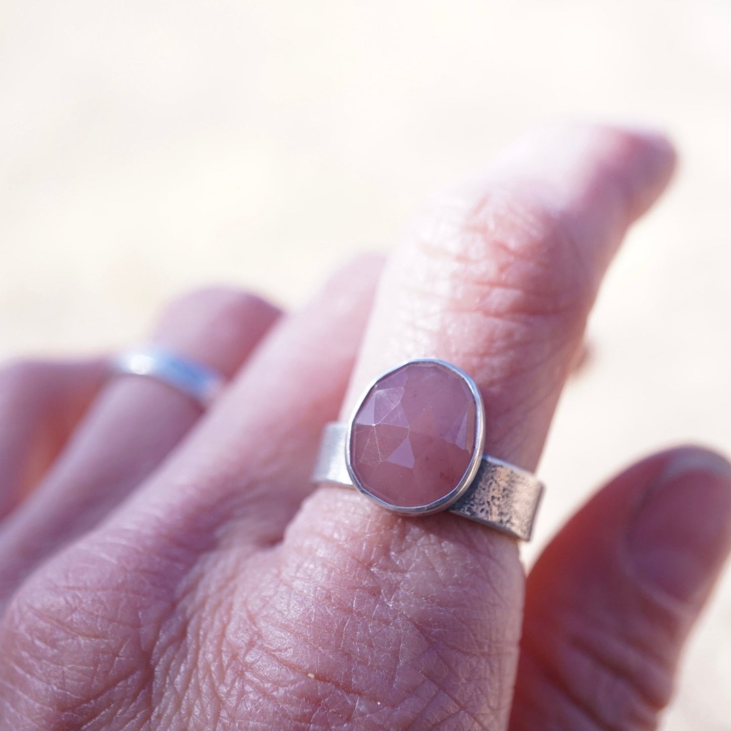 rustic guava quartz ring - size 7.5/7.75 - Lumenrose