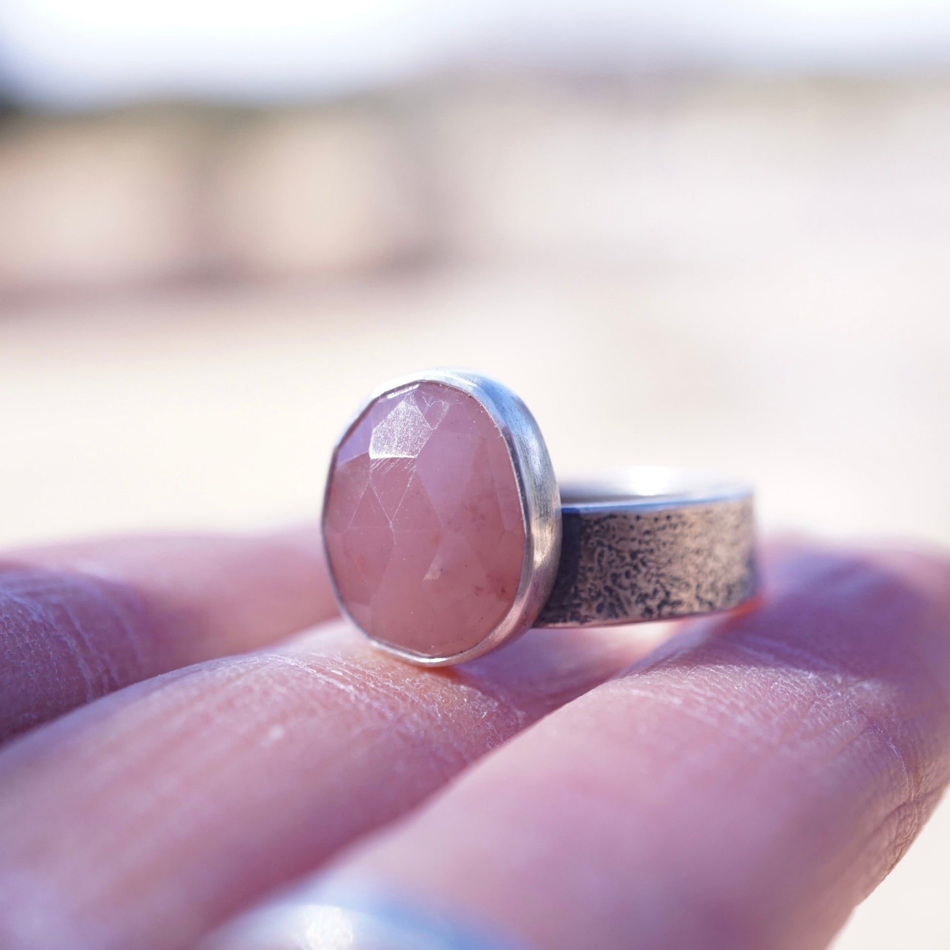 rustic guava quartz ring - size 7.5/7.75 - Lumenrose