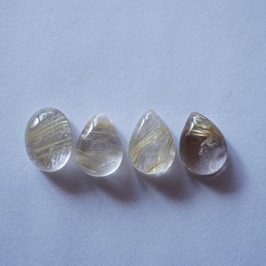 rutilated quartz cabochon lot - Lumenrose