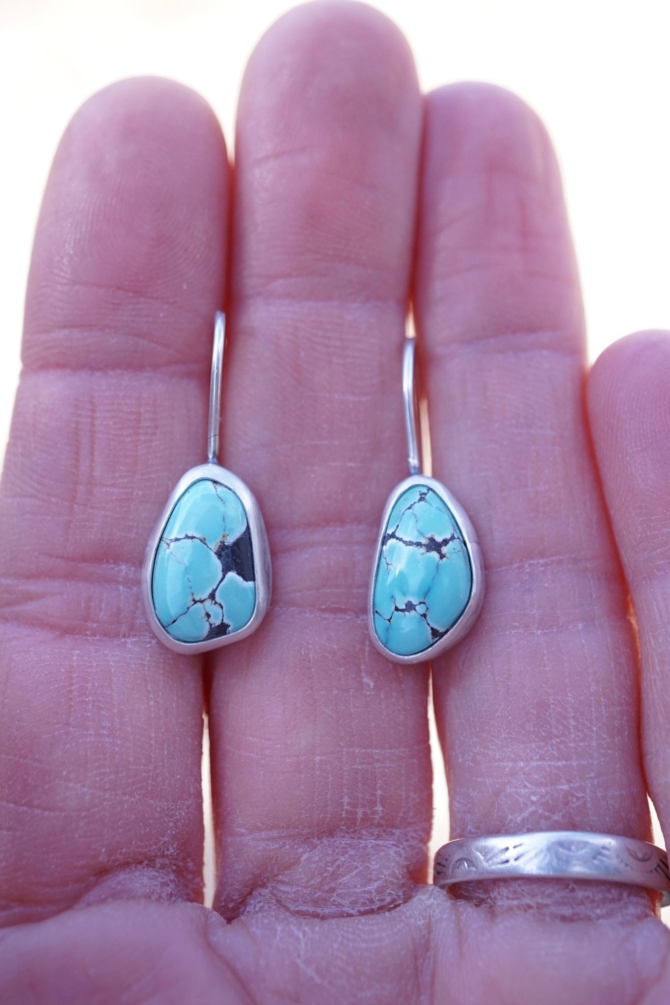 shorty dangles with old stock cloud mountain turquoise - Lumenrose