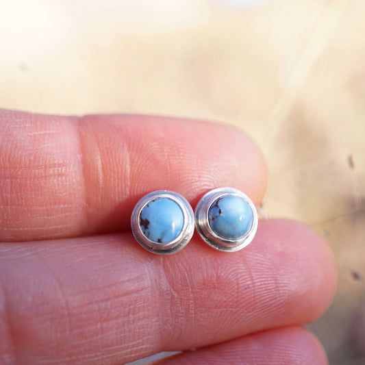 simple and small lavender turquoise studs - Lumenrose