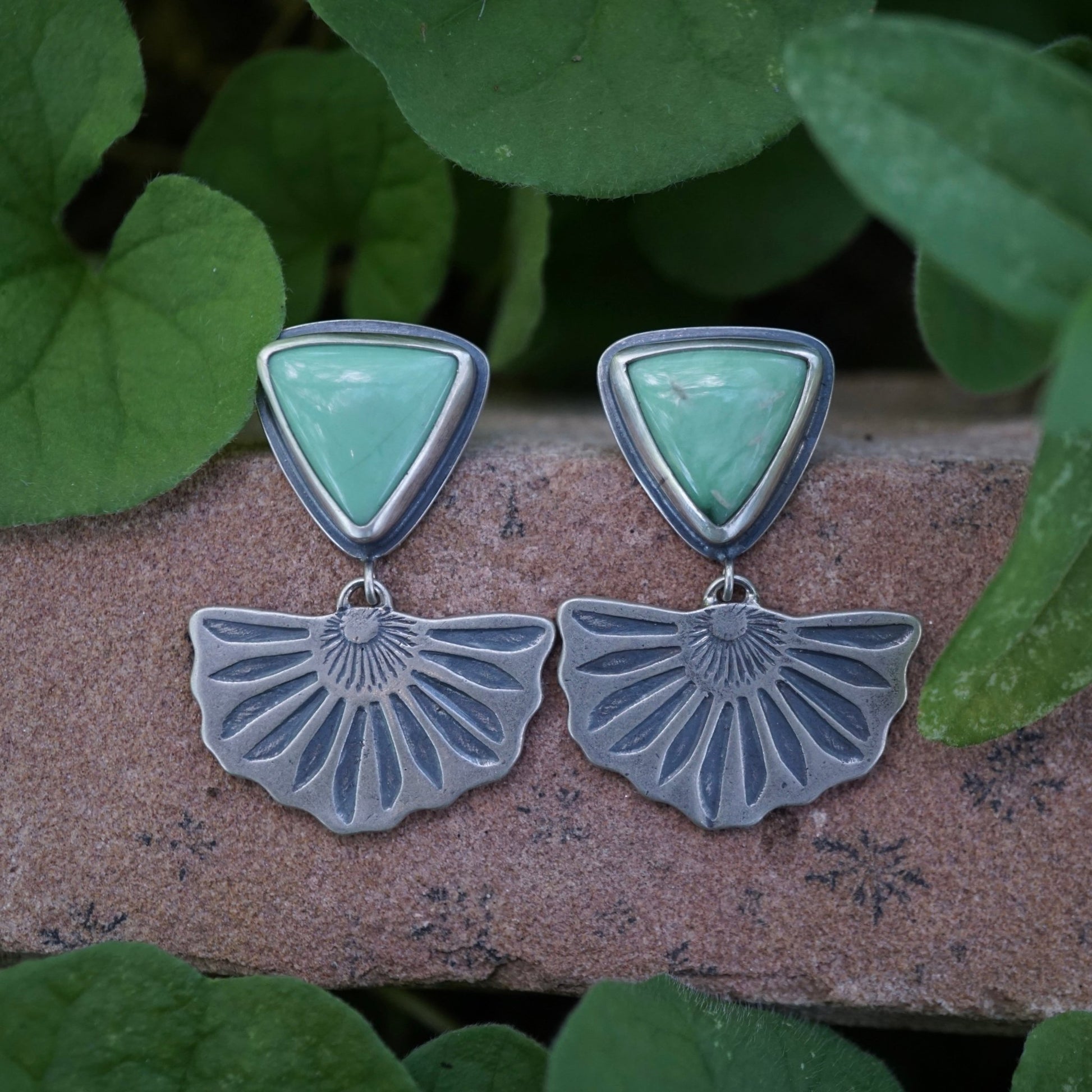 the blooming studs with lucin variscite - Lumenrose