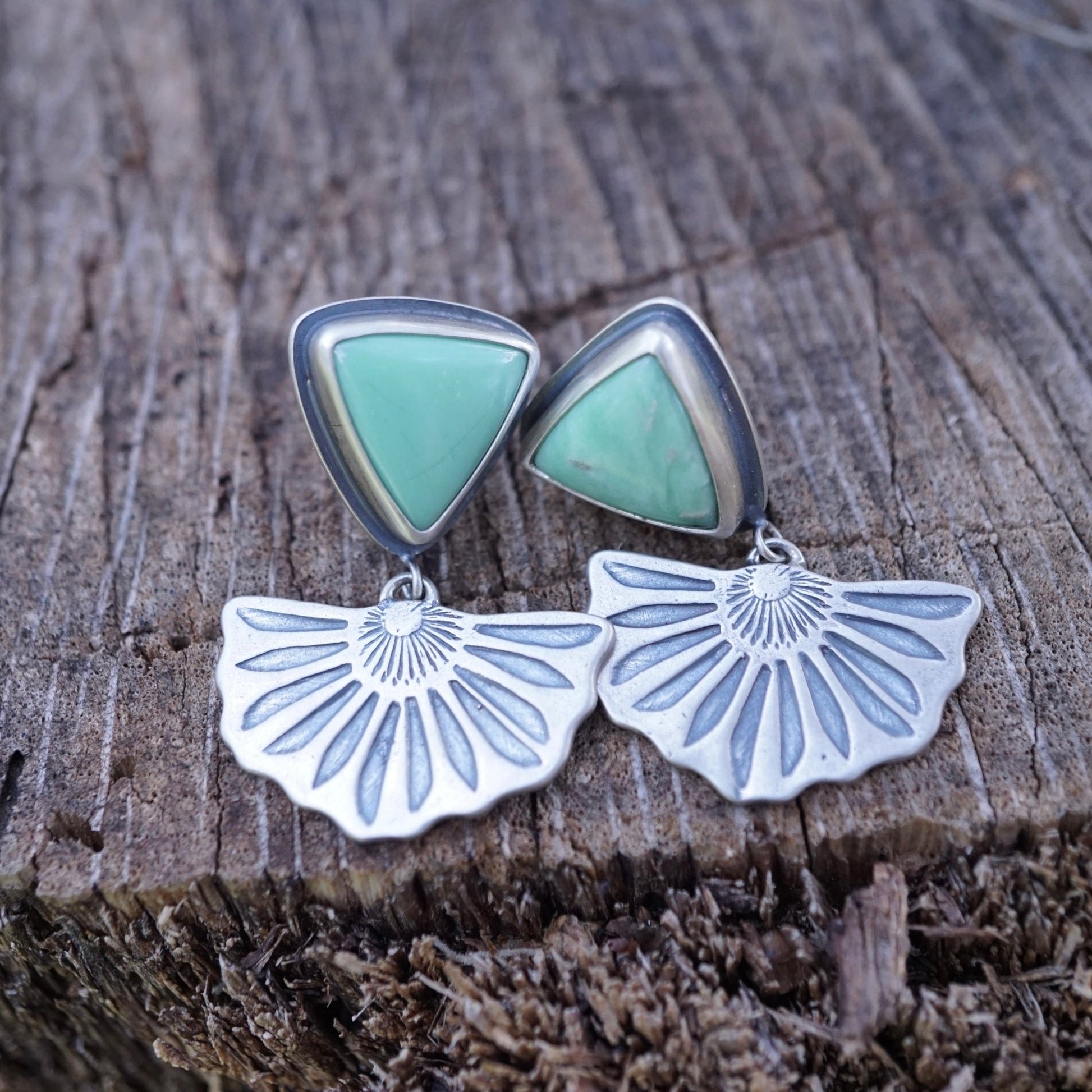 the blooming studs with lucin variscite - Lumenrose