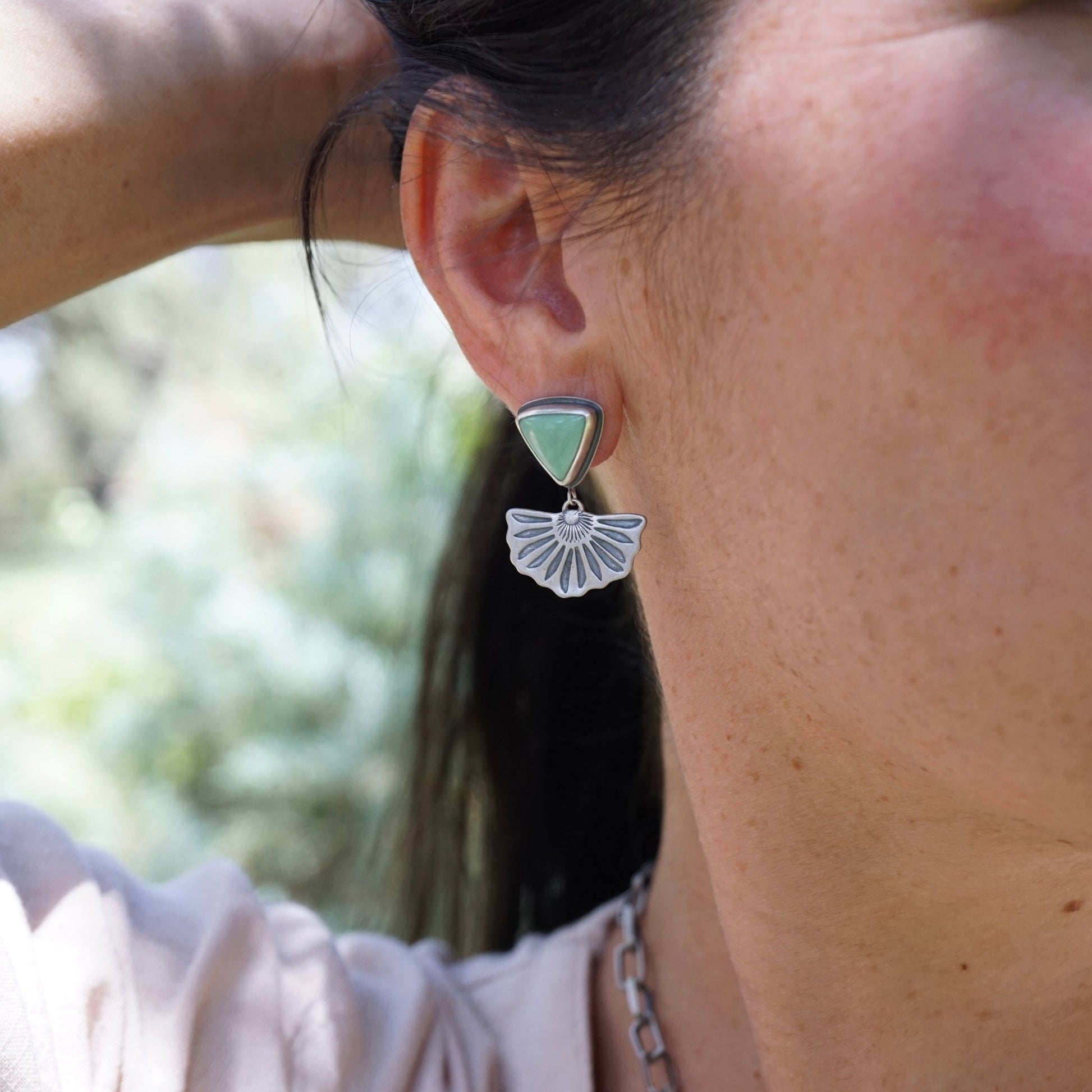 the blooming studs with lucin variscite - Lumenrose