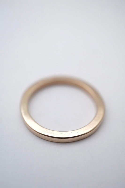 thicker 14k gold band 2mm matte finish - size 6.75 - Lumenrose