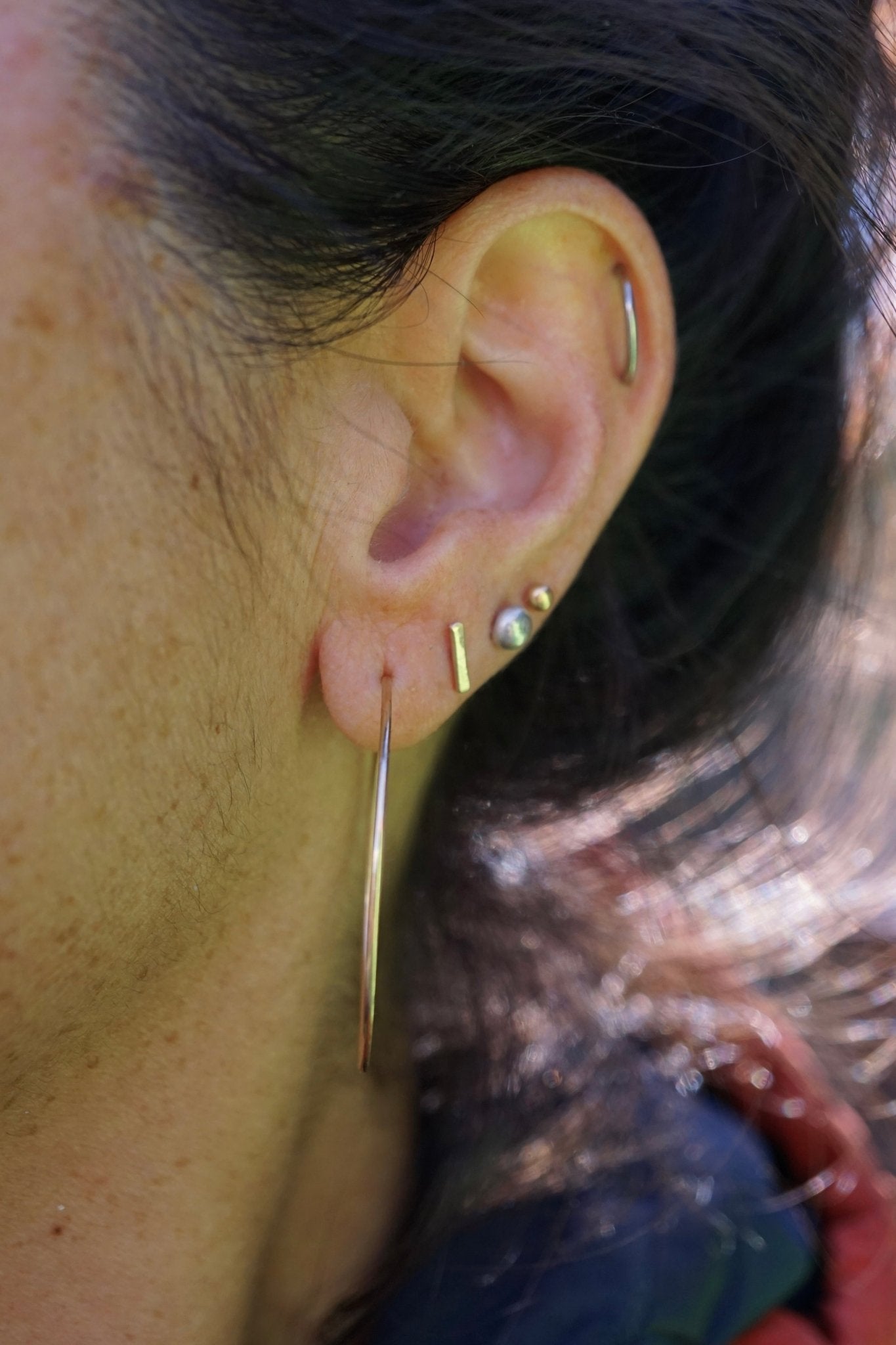 tiny 14k goldfill bar studs - Lumenrose