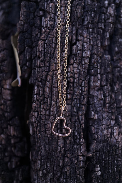 tiny heart necklace in 14k goldfill - Lumenrose