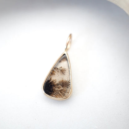 14k GOLD + dendritic agate pendant (no chain) - Lumenrose