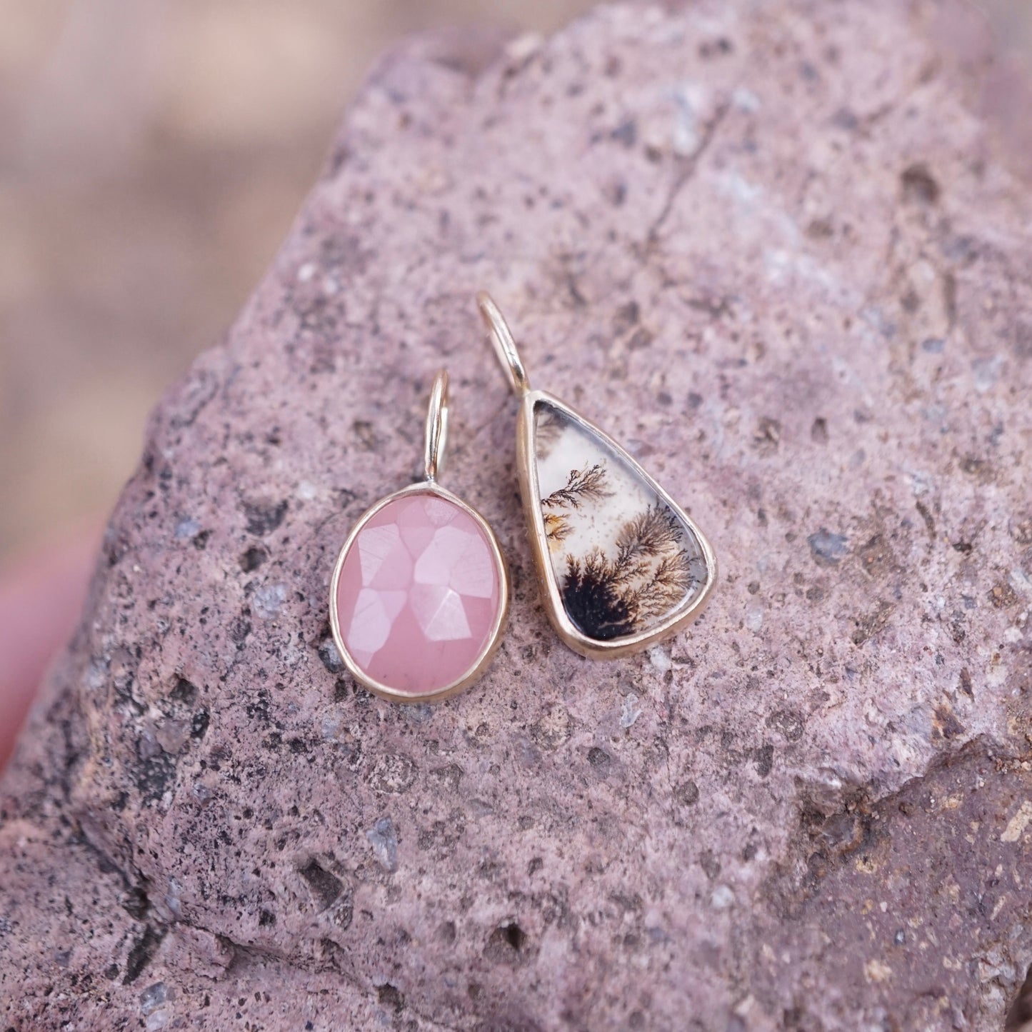 14k GOLD + dendritic agate pendant (no chain) - Lumenrose