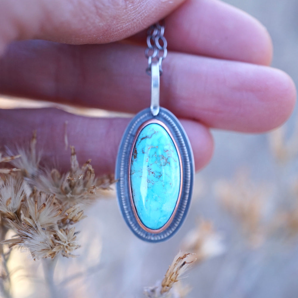 royston necklace with copper bezel