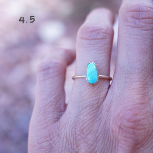 dainty 14k goldfill + turquoise stacking rings