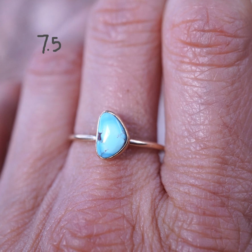 dainty 14k goldfill + turquoise stacking rings