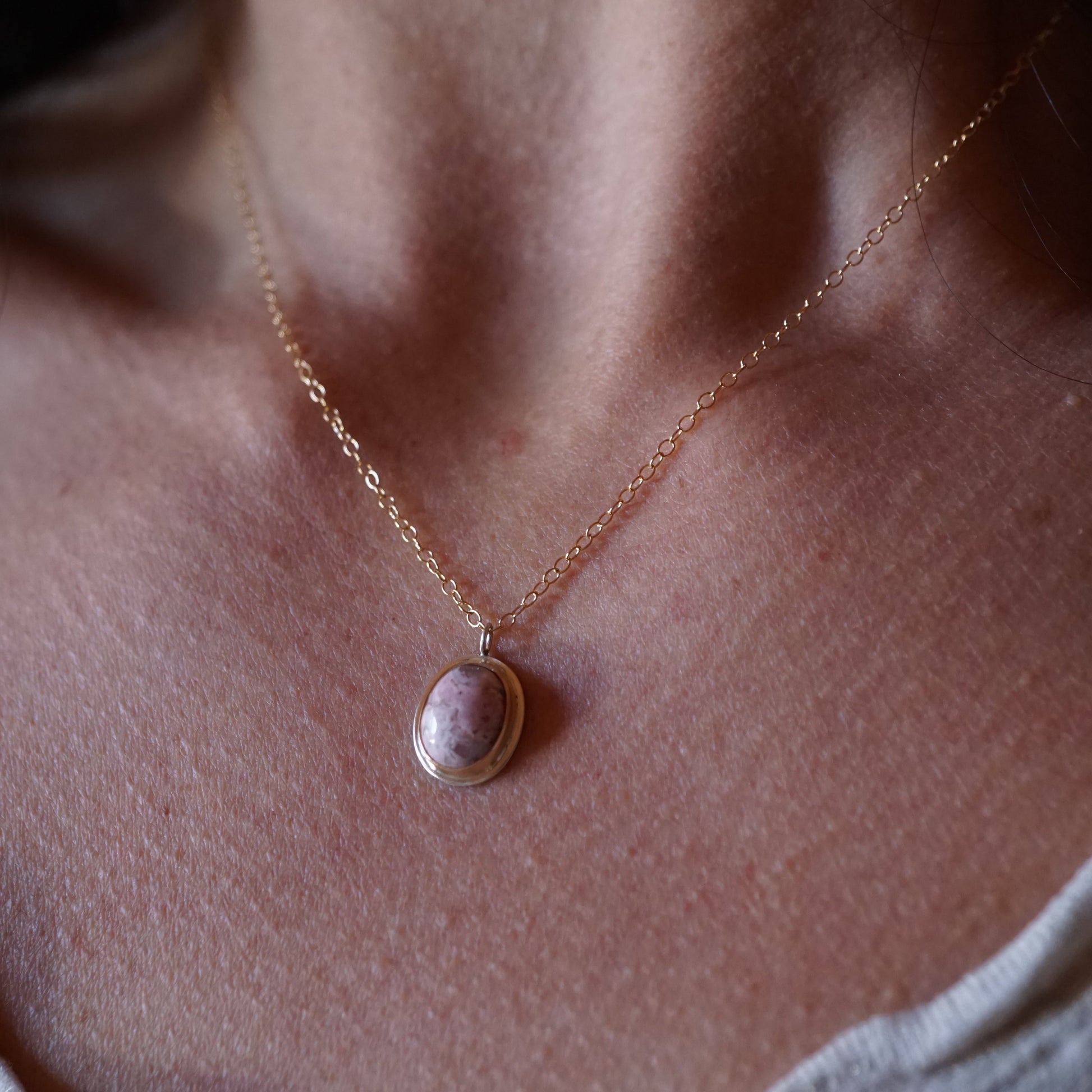 astorite + 14k goldfill + silver necklace - 18" chain - Lumenrose