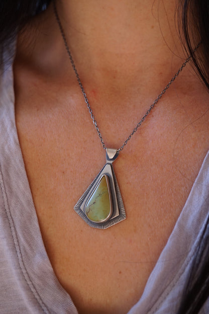 bamboo mountain turquoise triangle necklace - Lumenrose
