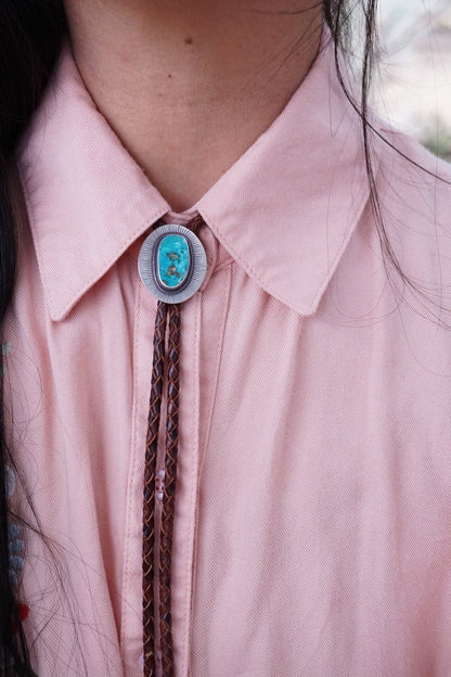 blue gem turquoise bolo tie - Lumenrose