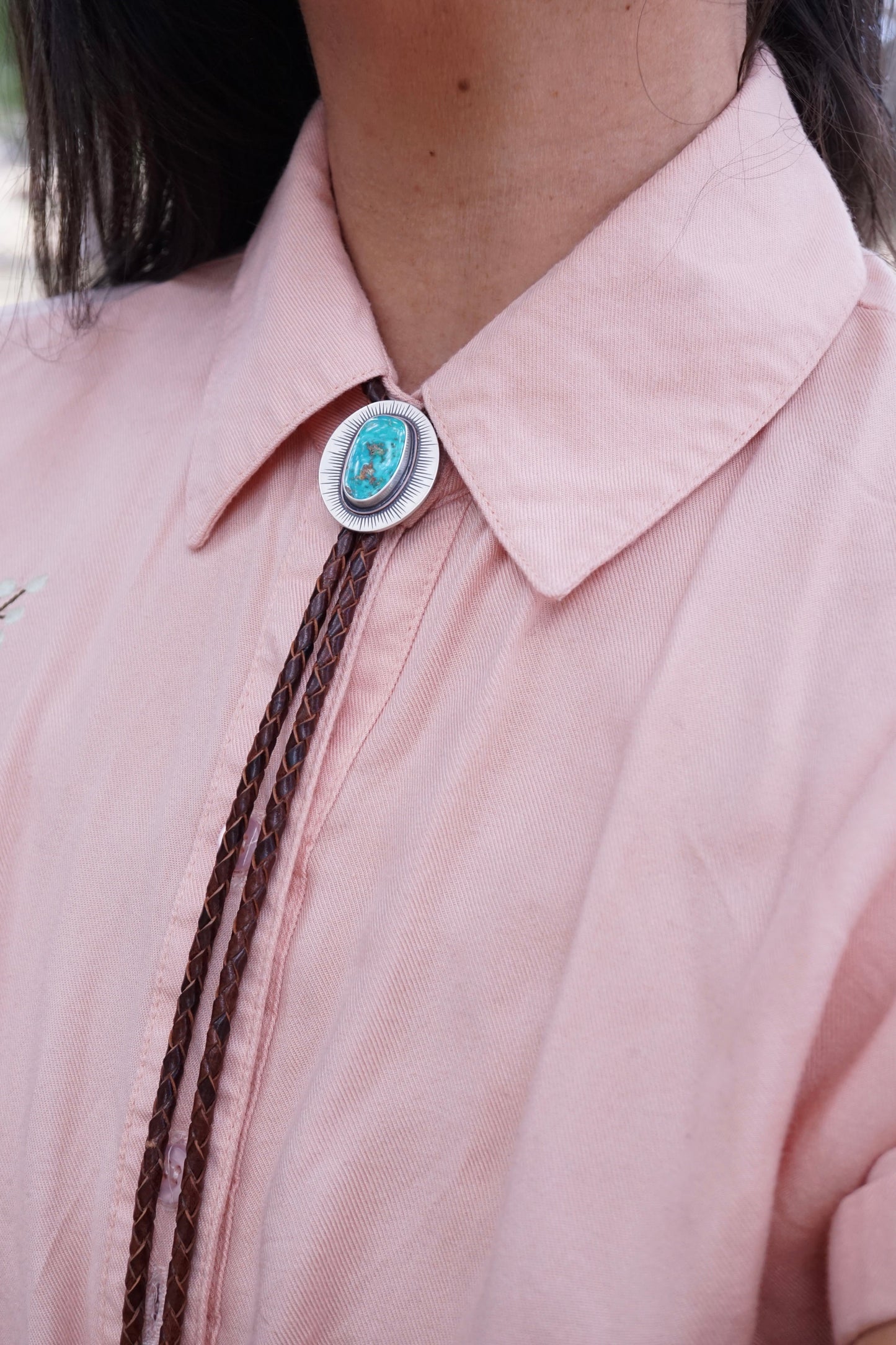 blue gem turquoise bolo tie - Lumenrose