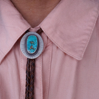 blue gem turquoise bolo tie - Lumenrose