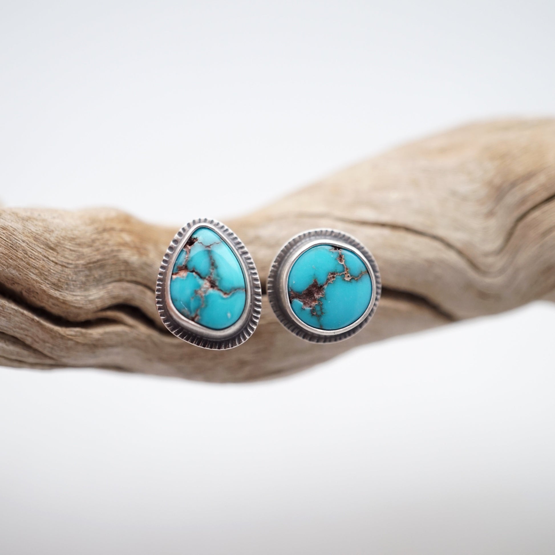 bright blue egyptian turquoise studs - Lumenrose