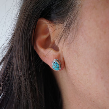 bright blue egyptian turquoise studs - Lumenrose