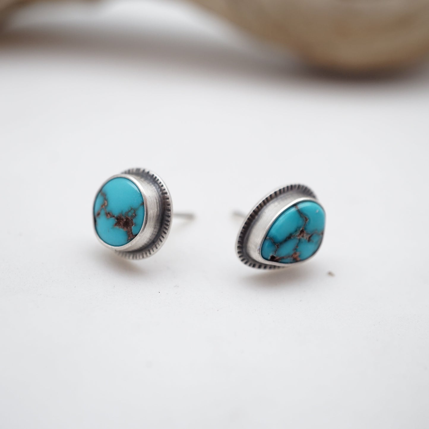 bright blue egyptian turquoise studs - Lumenrose