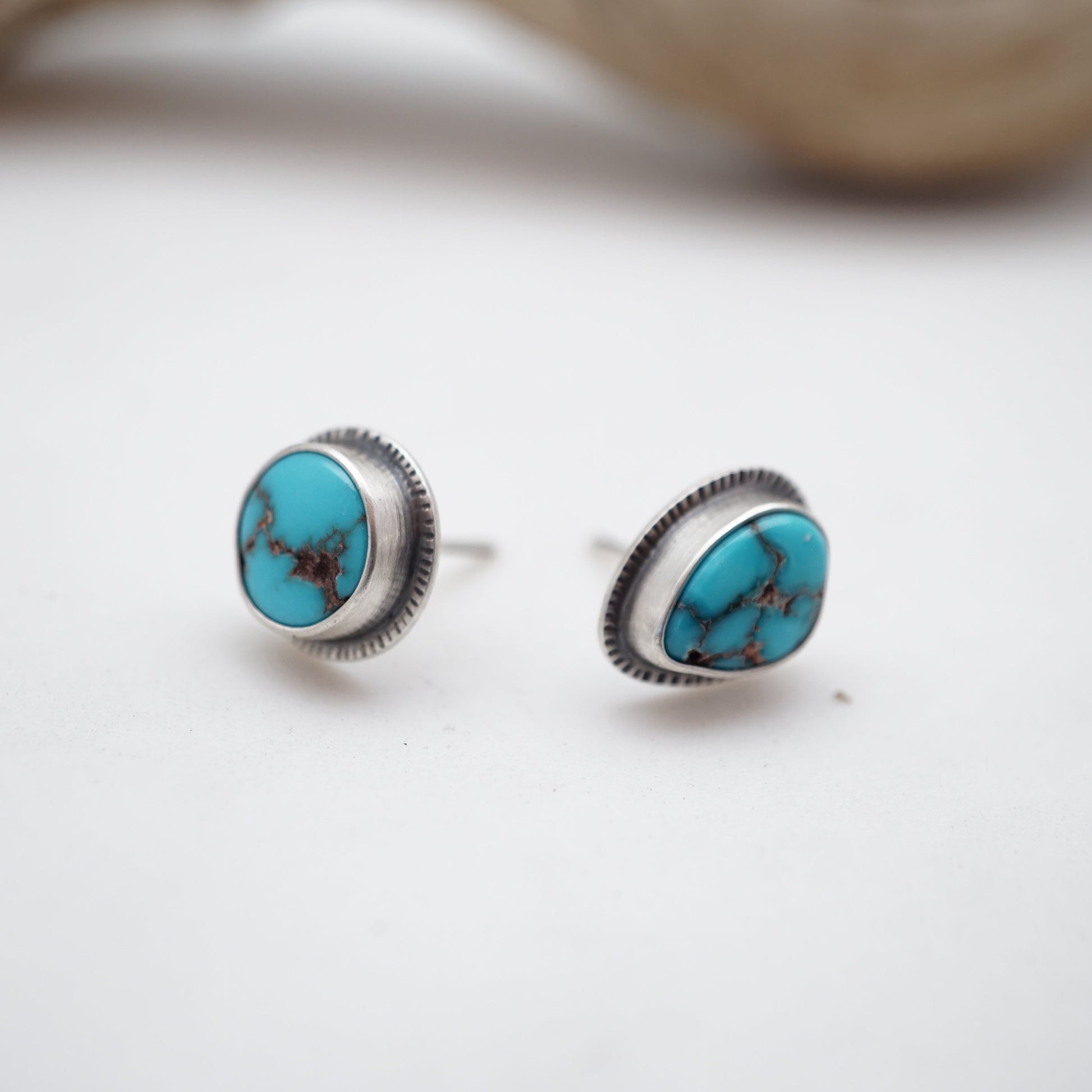 bright blue egyptian turquoise studs - Lumenrose