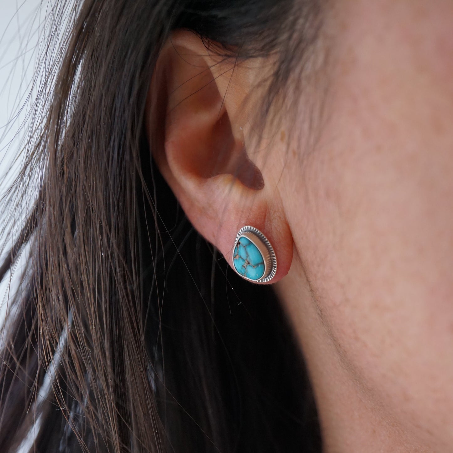 bright blue egyptian turquoise studs - Lumenrose