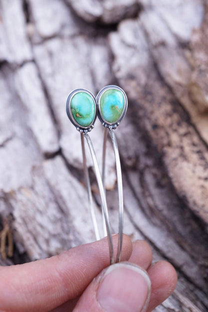 bright pastel sonoran gold turquoise hoops - SMALL SIZE - Lumenrose