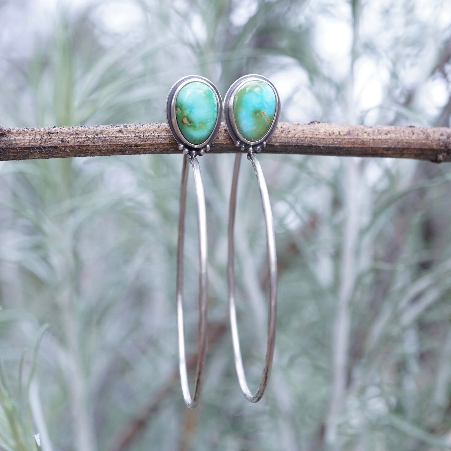 bright pastel sonoran gold turquoise hoops - SMALL SIZE - Lumenrose