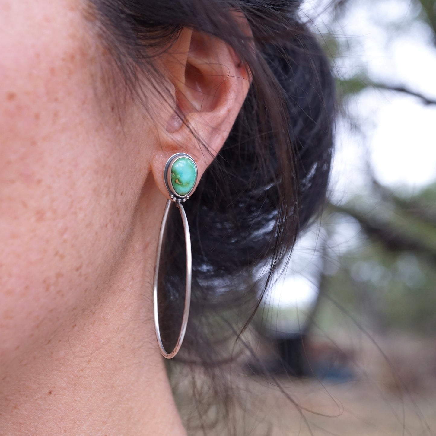 bright pastel sonoran gold turquoise hoops - SMALL SIZE - Lumenrose