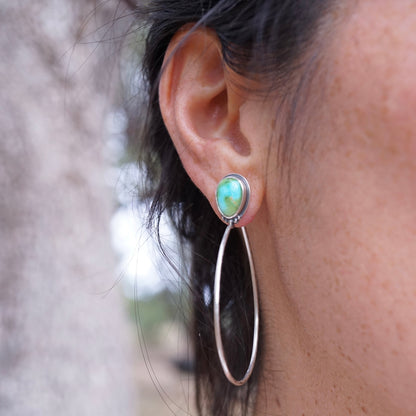 bright pastel sonoran gold turquoise hoops - SMALL SIZE - Lumenrose