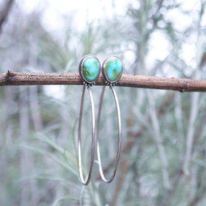 bright pastel sonoran gold turquoise hoops - SMALL SIZE - Lumenrose