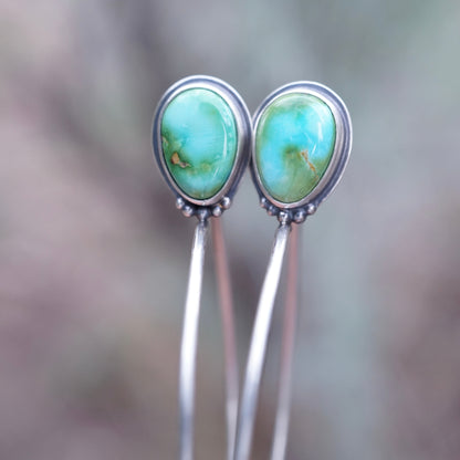 bright pastel sonoran gold turquoise hoops - SMALL SIZE - Lumenrose