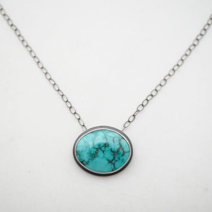 carico lake turquoise oval necklace #2 - Lumenrose