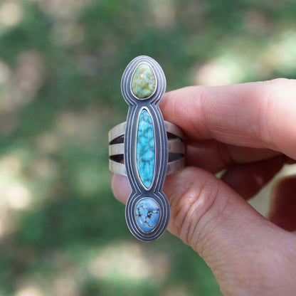 colorful turquoise power ring - size 7.5/7.75 - Lumenrose