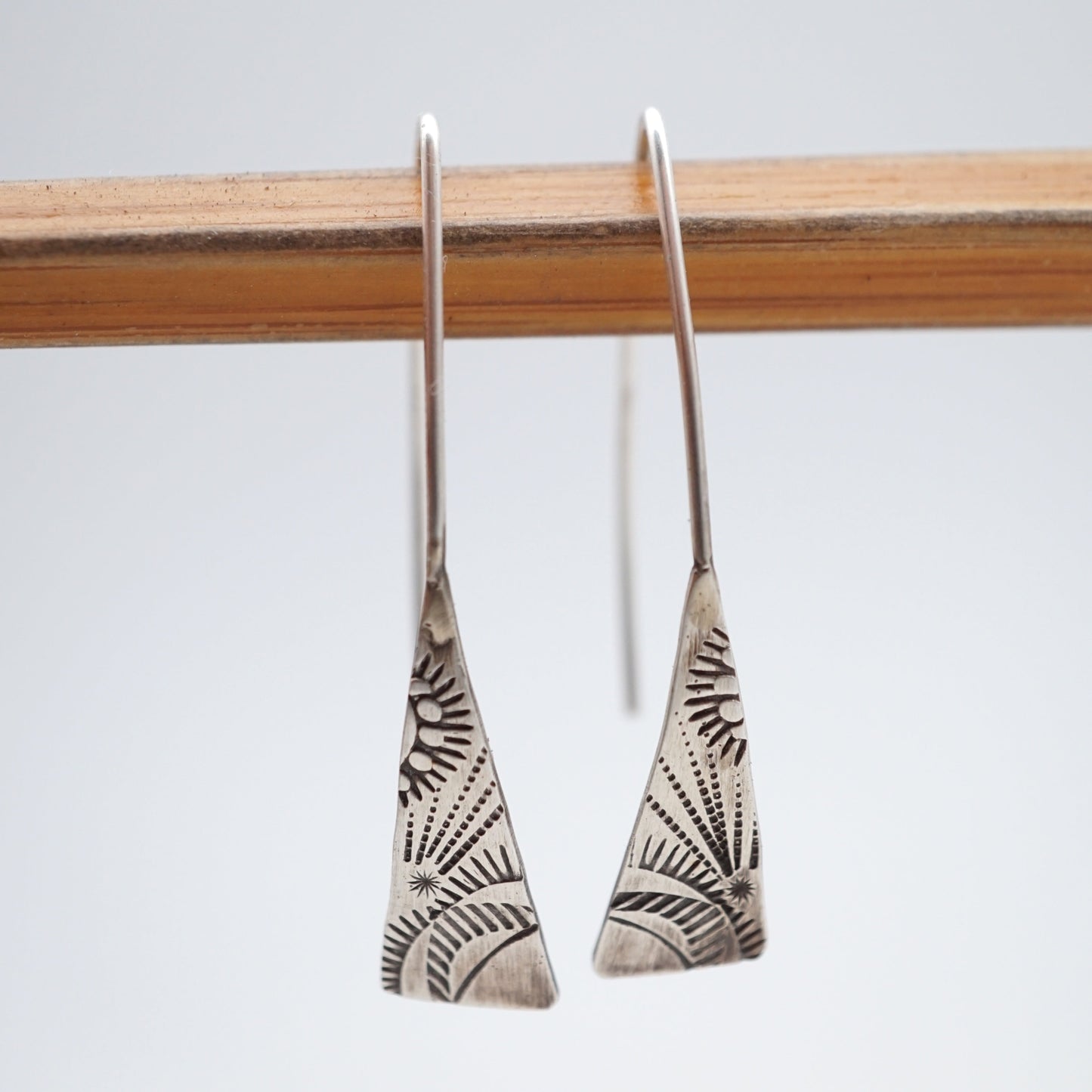 cutie silver stamped earrings #2 - Lumenrose