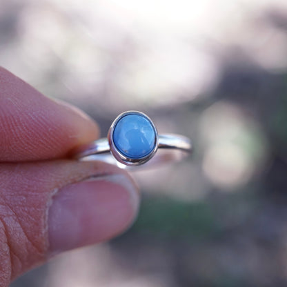 dainty silver + lavender turquoise stacking ring - size 6.25 - Lumenrose