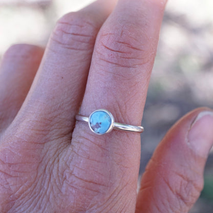 dainty silver + lavender turquoise stacking ring - size 9.25 - Lumenrose