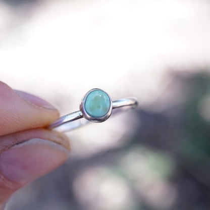 dainty silver + sonoran gold turquoise stacking ring - size 8.5 - Lumenrose