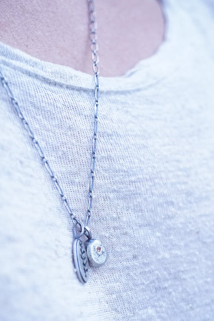 dendrite and zircon pebble charm necklace - Lumenrose