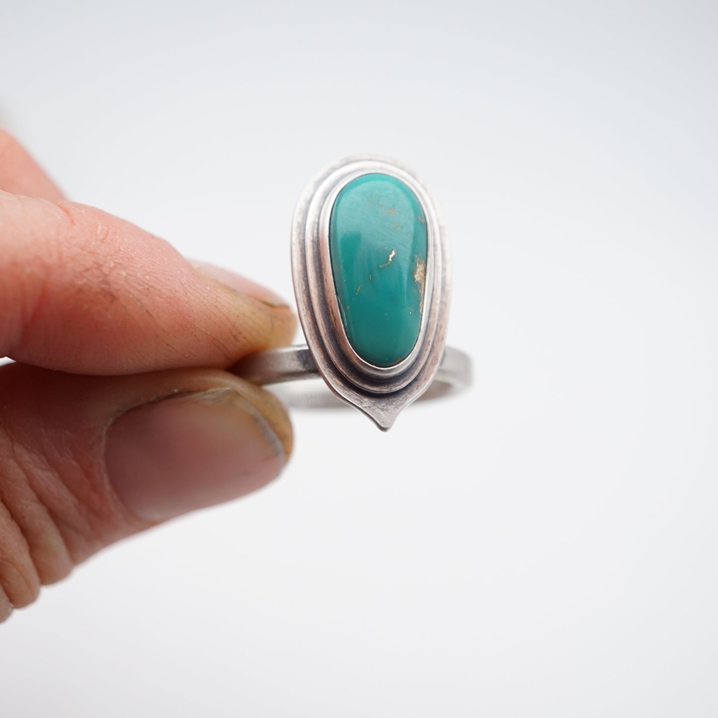 double layered royston turquoise ring - size 7.5 - Lumenrose