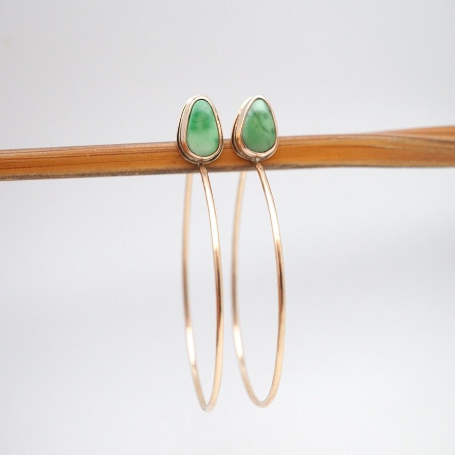 emerald valley turquoise + 14k goldfill hoops - SMALL SIZE - Lumenrose