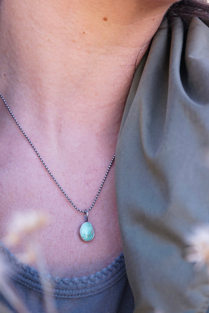 emerald valley turquoise necklace with ball chain - Lumenrose