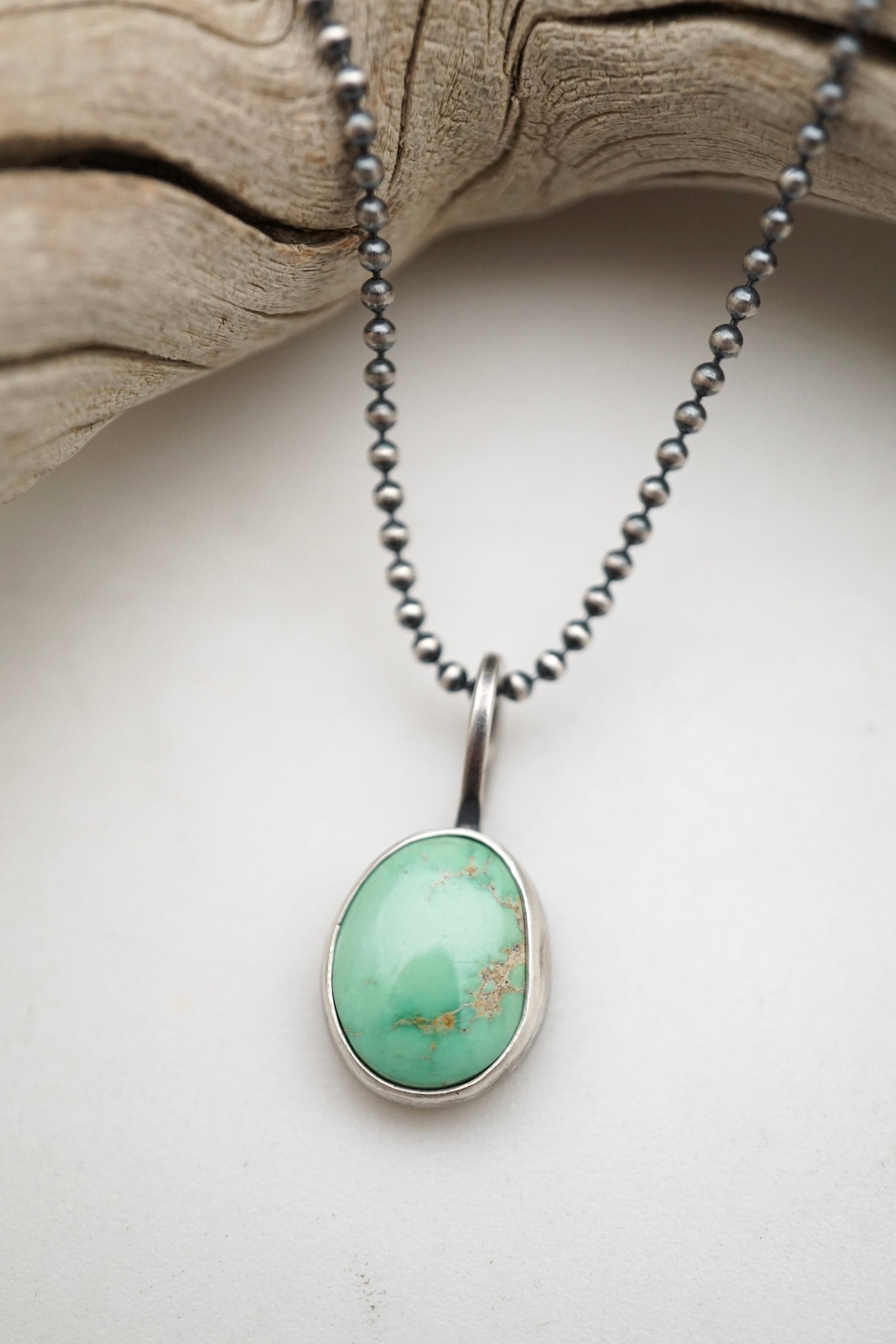 emerald valley turquoise necklace with ball chain - Lumenrose