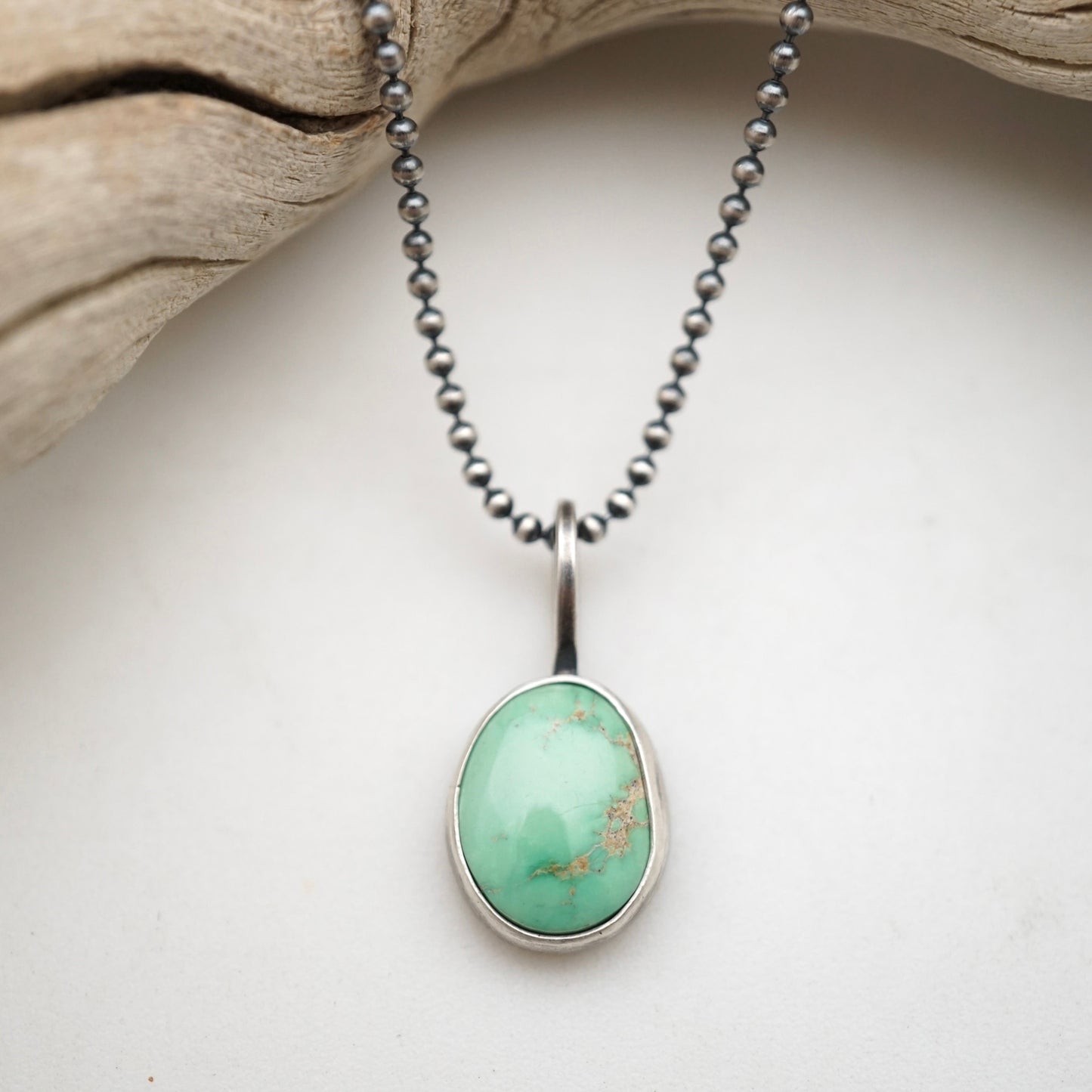 emerald valley turquoise necklace with ball chain - Lumenrose