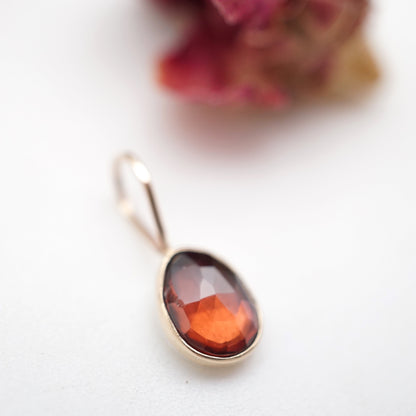 faceted garnet pendant in 14k gold + silver - NO CHAIN INCLUDED - Lumenrose