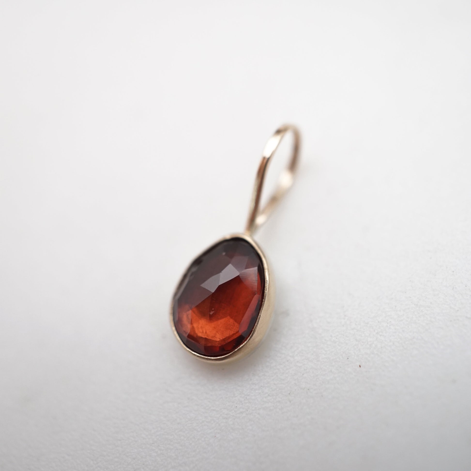 faceted garnet pendant in 14k gold + silver - NO CHAIN INCLUDED - Lumenrose